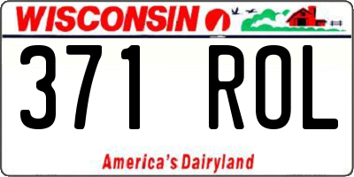 WI license plate 371ROL