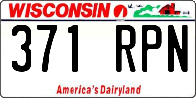 WI license plate 371RPN