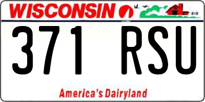 WI license plate 371RSU