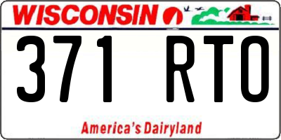 WI license plate 371RTO