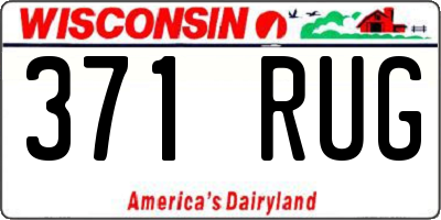 WI license plate 371RUG