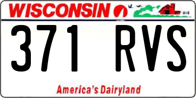 WI license plate 371RVS