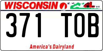 WI license plate 371TOB