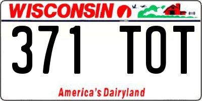 WI license plate 371TOT