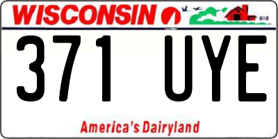 WI license plate 371UYE