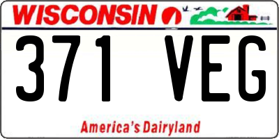 WI license plate 371VEG