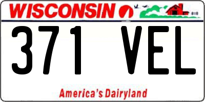 WI license plate 371VEL