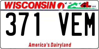 WI license plate 371VEM