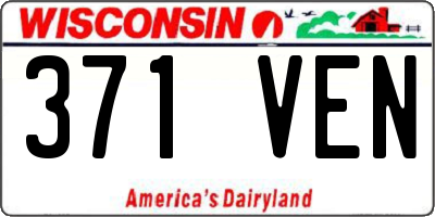 WI license plate 371VEN