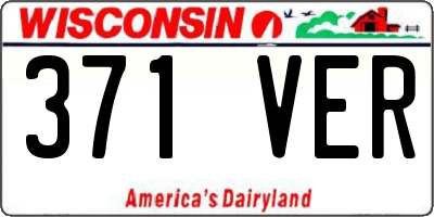 WI license plate 371VER