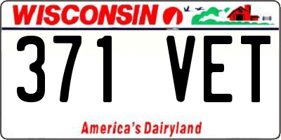 WI license plate 371VET