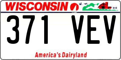 WI license plate 371VEV