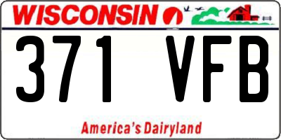 WI license plate 371VFB