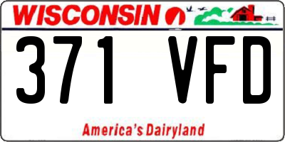 WI license plate 371VFD