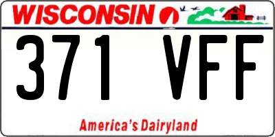WI license plate 371VFF