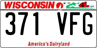 WI license plate 371VFG