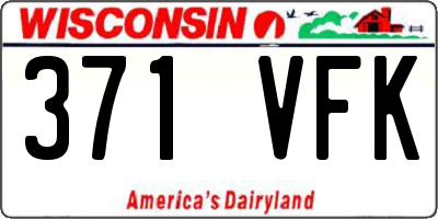 WI license plate 371VFK