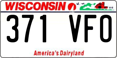 WI license plate 371VFO