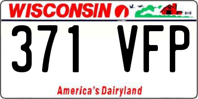 WI license plate 371VFP