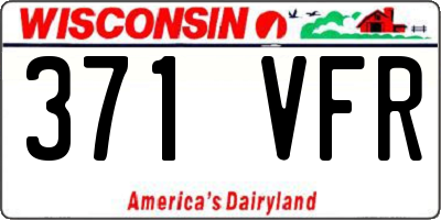 WI license plate 371VFR