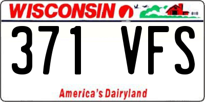 WI license plate 371VFS