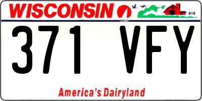 WI license plate 371VFY