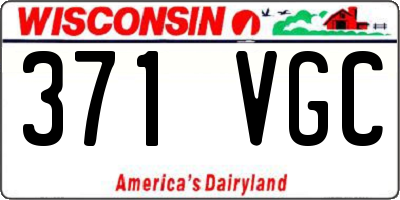 WI license plate 371VGC