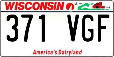 WI license plate 371VGF