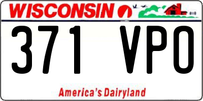 WI license plate 371VPO
