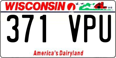 WI license plate 371VPU