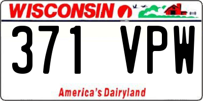 WI license plate 371VPW