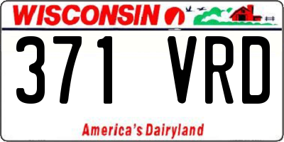 WI license plate 371VRD