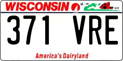 WI license plate 371VRE
