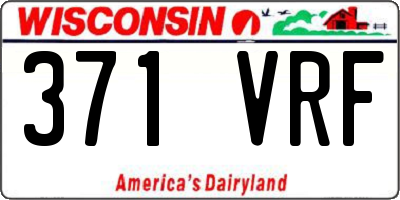 WI license plate 371VRF
