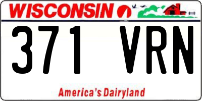 WI license plate 371VRN