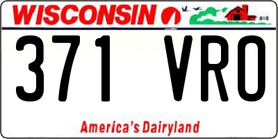WI license plate 371VRO
