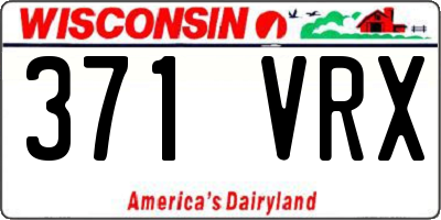 WI license plate 371VRX