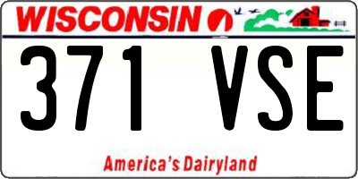 WI license plate 371VSE