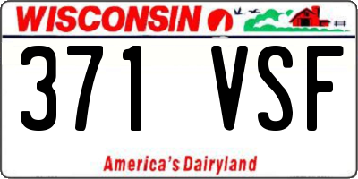 WI license plate 371VSF