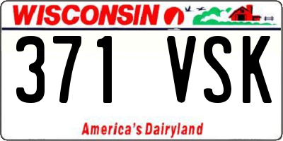 WI license plate 371VSK