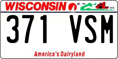 WI license plate 371VSM