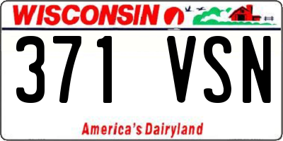 WI license plate 371VSN