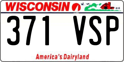 WI license plate 371VSP