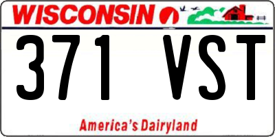 WI license plate 371VST