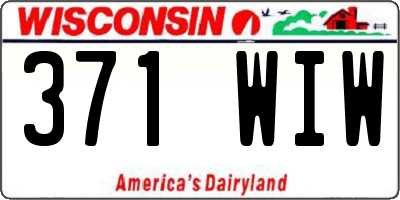 WI license plate 371WIW
