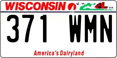 WI license plate 371WMN