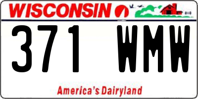 WI license plate 371WMW