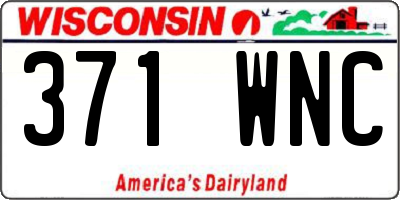 WI license plate 371WNC