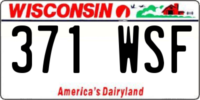 WI license plate 371WSF