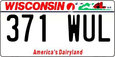 WI license plate 371WUL